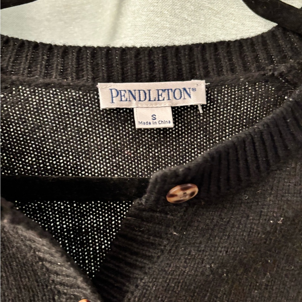 Pendleton Black Button-Up Wool Blend Cardigan - image 5
